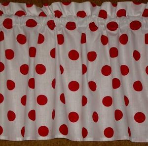 58"Wide Decorator Polka Dots Window Curtains Valance Panels Kitchen Bath Bedroom