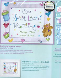 Cross Stitch Kit Darling Baby Birth Record