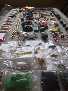 Huge Unique Craft Jewelry Making Supplies Lot Swarovski Findings Beads Stones