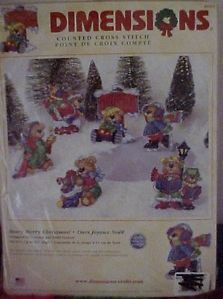 Dimensions "Beary Merry Christmas" Ornaments Counted Cross Stitch Kit