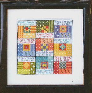 Bobbie G Designs "My Grandchildren" Quilt Block Sampler Counted Cross Stitch Kit