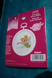 Disney Tinkerbell Counted Cross Stitch Kit Girls Can Learn to Cross Stitch 2 5"