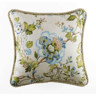 14 PC Croscill Corfu Queen Comforter Set Shabby French Garden Blue Green Floral