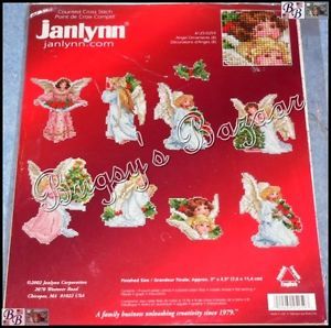 Janlynn 8 Angel Ornaments Christmas Counted Cross Stitch Kit
