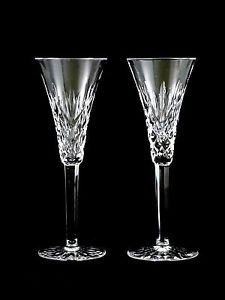 RARE Waterford Crystal Glass Ashbourne Champagne Flutes Glasses