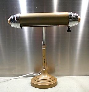 Vintage 1930s Art Deco Moderne Streamline Chrome Adjustable Desk Table Lamp