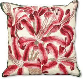 Pink Lilies Decorative Floral Accent Throw Pillow