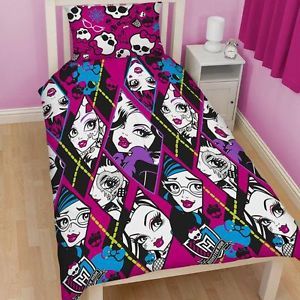 Monster High Skulette Girls Kids Reversible Single Duvet Quilt Cover Bedding Set