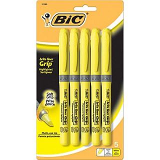 BIC Brite Liner Grip™ Highlighters, Yellow, 5 Pack