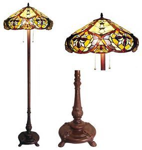 Unique Victorian Bronze Tiffany Style Golden Floor Lamp Lamps New