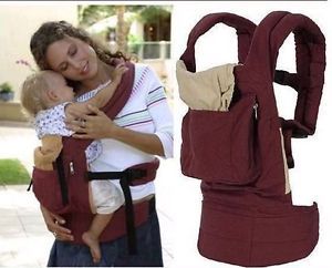 Front Back Baby Carrier Backpack Sling Wine Red and Blue
