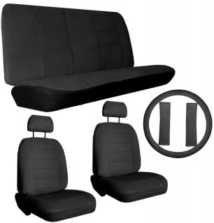 New Black Scottsdale Fabric Car Truck SUV Seat Covers Accessories 1