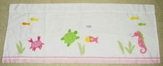 Pottery Barn Kids Curtain Window Valance Under The Sea Ocean Fish Pink Gingham