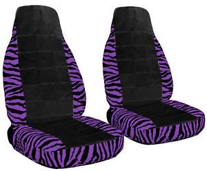 Set of Honda Accord Car Seat Covers Zebra Purple Blk
