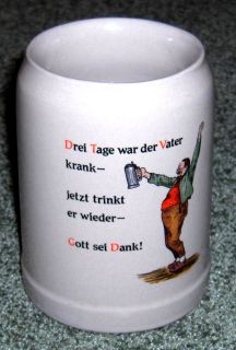 RARE 5 L Vintage Ceramic Pottery Beer Stein w Germany Mug Tankard
