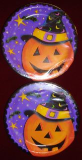 Lot of 2 Packages Halloween 20 Paper Plates Jack O Lantern Witch's Hat
