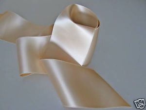 Champagne Beige 4" Double Faced Satin Ribbon Wedding Gown Sash 12 Feet Long