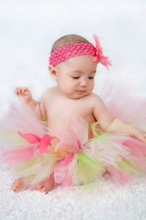 Pinks and Green Summer Inspired Cute Tutu Baby