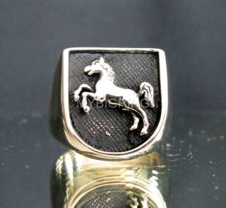 Fine Bronze Ring Stallion Horse Coat of Arms Medieval Knight Antiqued All Sizes