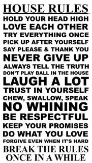 House Rules 17 Rules to Live by Vinyl Wall Art Decal Sticker