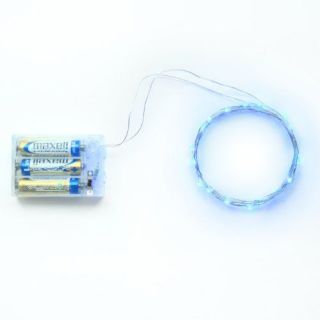 RTGS Micro LED 20 Blue Color Lights Battery Operated on 7ft Long Silver Color