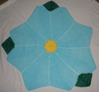New Hand Crochet Baby Flower Garden Afghan Blanket