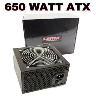 Kentek 650 Watt 120mm Fan ATX 600W 650W Black SATA PCIe Power Supply Quiet