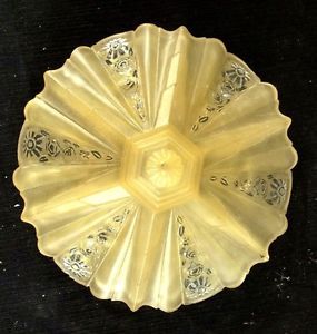 Consolidated Art Deco Amber Glass Lamp Light Shade
