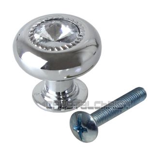 New Small Clear Crystal Glass Door Drawer Pull Handle Cabinet Cupboard Knob