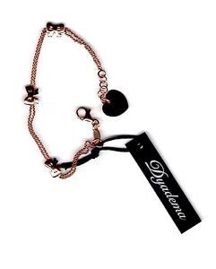 New Rose Gold Plated Sterling Silver Bow Bracelet by Dyadema Made in Italy