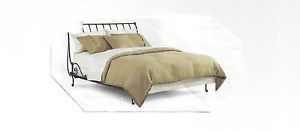 Queen Sleigh Bed Frame w Headboard Sturdy Wrought Iron Hand Forged Blk