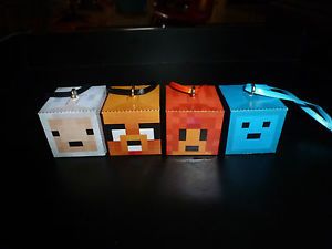 Minecraft Inspired Hand Made Wooden Adventure Time Christmas Tree Ornaments
