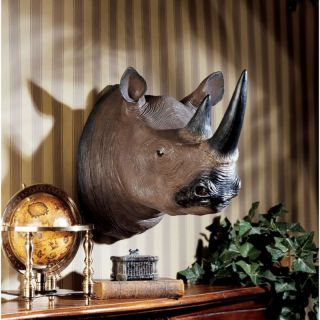 African Black Horn Rhino Wall Mount Sculpture in Home Decor Products Gifts
