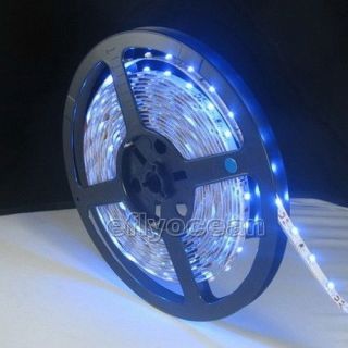 5M 16ft 3528 SMD 300 LEDs Strip Flexible LED Lights 60 LED Meter Blue Car Auto