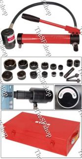 10 Ton Hydraulic Metal Hole Punch Hole Driver Kit Tool