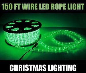 New 150' ft 2 Wire LED Rope Light Home Outdoor Christmas Lighting Green