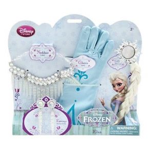 Elsa Frozen Halloween Costume Accessories Necklace Globes Earrings Light Up Hair