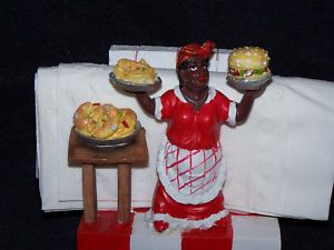 Black African American Chef Kitchen Decor Napkin Holder