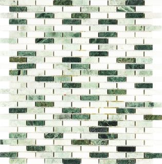 Kitchen Bathroom Brick Mint Dark Green White Thassos Marble Mosaic Tile