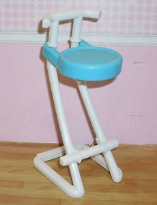 90s Barbie Kitchen Bar Stool High Counter Chair Z Shape Replacement Aqua Green