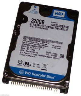 320GB Western Digital WD3200BEVE 2 5" IDE PATA Laptop Notebook Hard Drive Mint