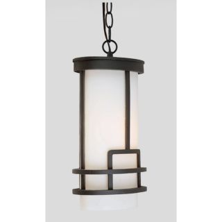New 1 Light Mission Outdoor Hanging Pendant Lighting Fixture Black White Glass