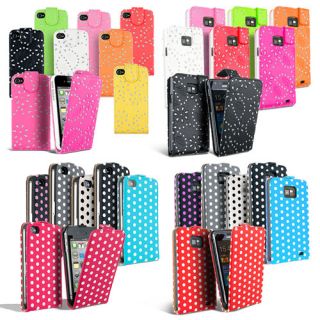 Leather Flip Case Cover Fits Various Mobile Phones Free Screen Protector