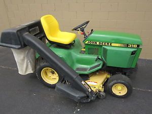 1984 John Deere 316 50" Deck Riding Lawn Garden Tractor Mower Bagger System