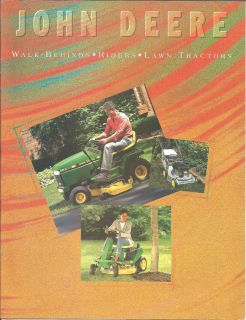 John Deere Lawn and Garden Tractor Riding Mowers Brochure Catalog
