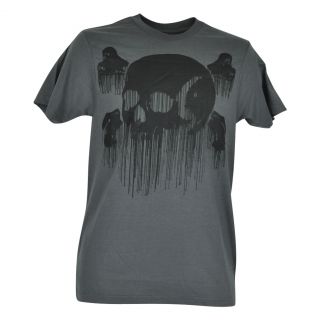 Bleeding Skull Bones Death Novelty Brand Tshirt Mens Gray Shirt Graphic Tee
