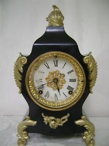 Antique Ansonia Calais Cast Iron French Style Shelf Mantel Mantle Clock Works