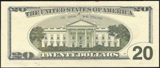 UNC 1996 $20 Dollar Bill Federal Reserve Star Note U s Currency Fr 2084 G