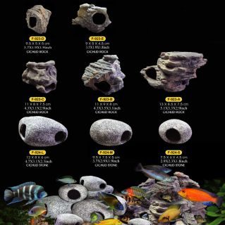 Cichlid Stones Ceramic Aquarium Rock Cave Decoration for Fish Tank