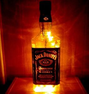 Jack Daniel's Whiskey Wine Bottle Night Light Lamp Half Gallon Bottle Bar Light